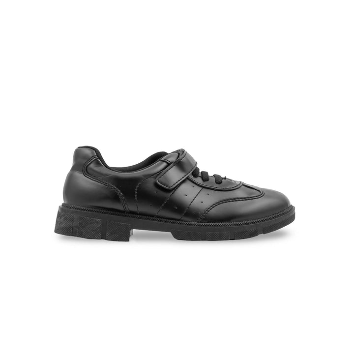 Boys Black Velcro Strap School Shoes SK1178