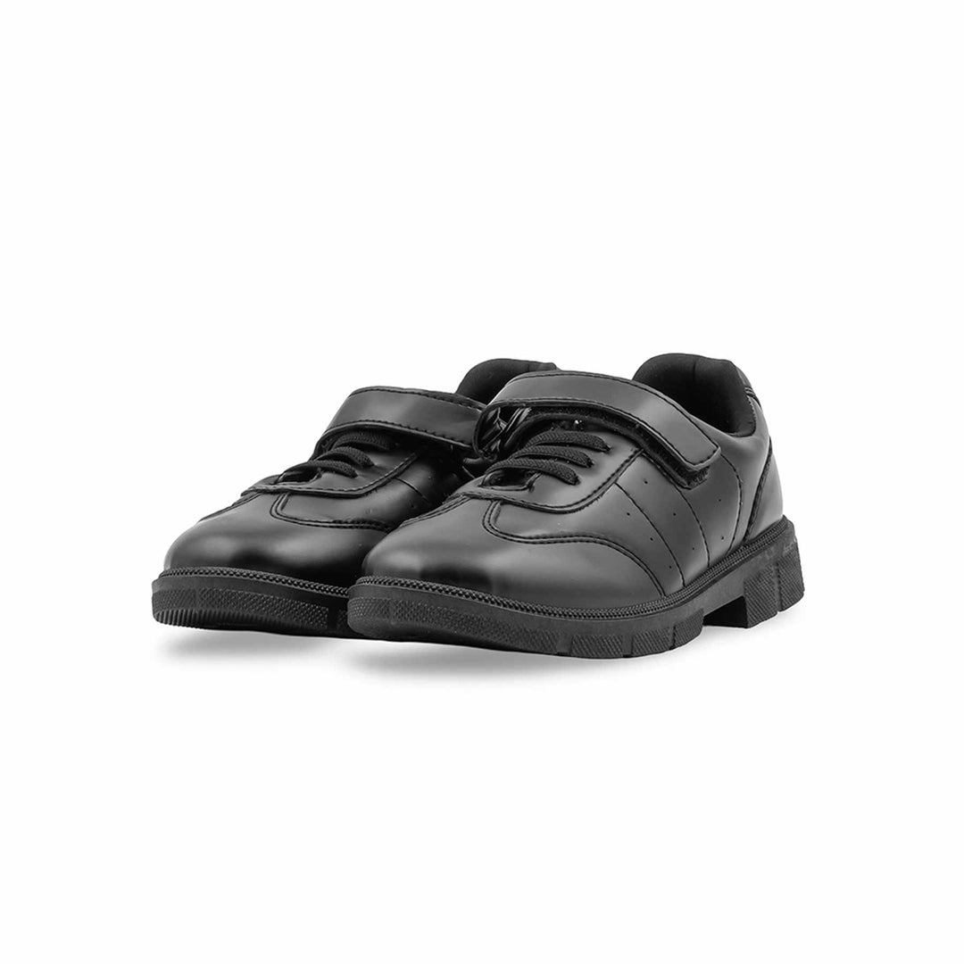 Boys Black Velcro Strap School Shoes SK1178