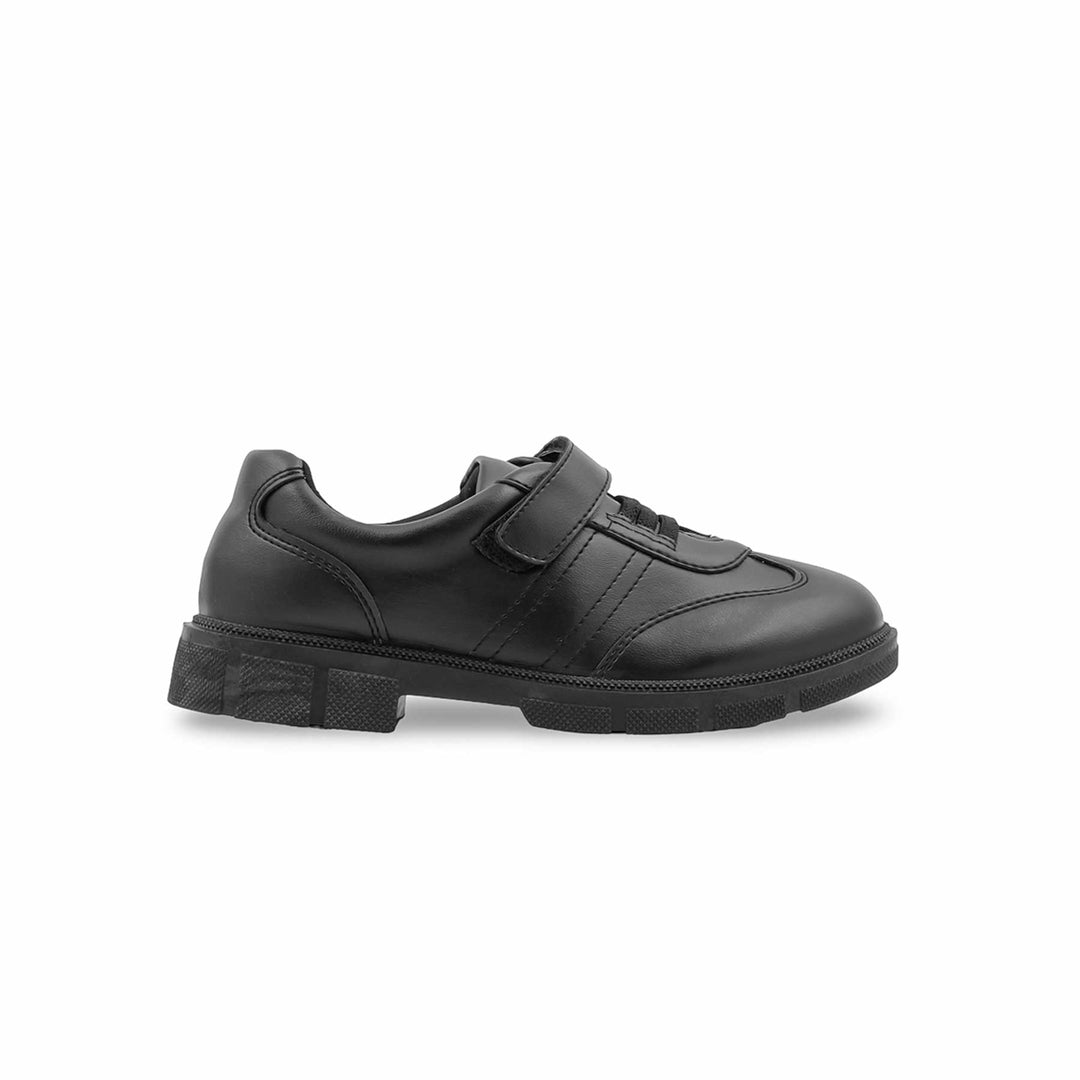 Boys Black Velcro Strap School Shoes SK1180