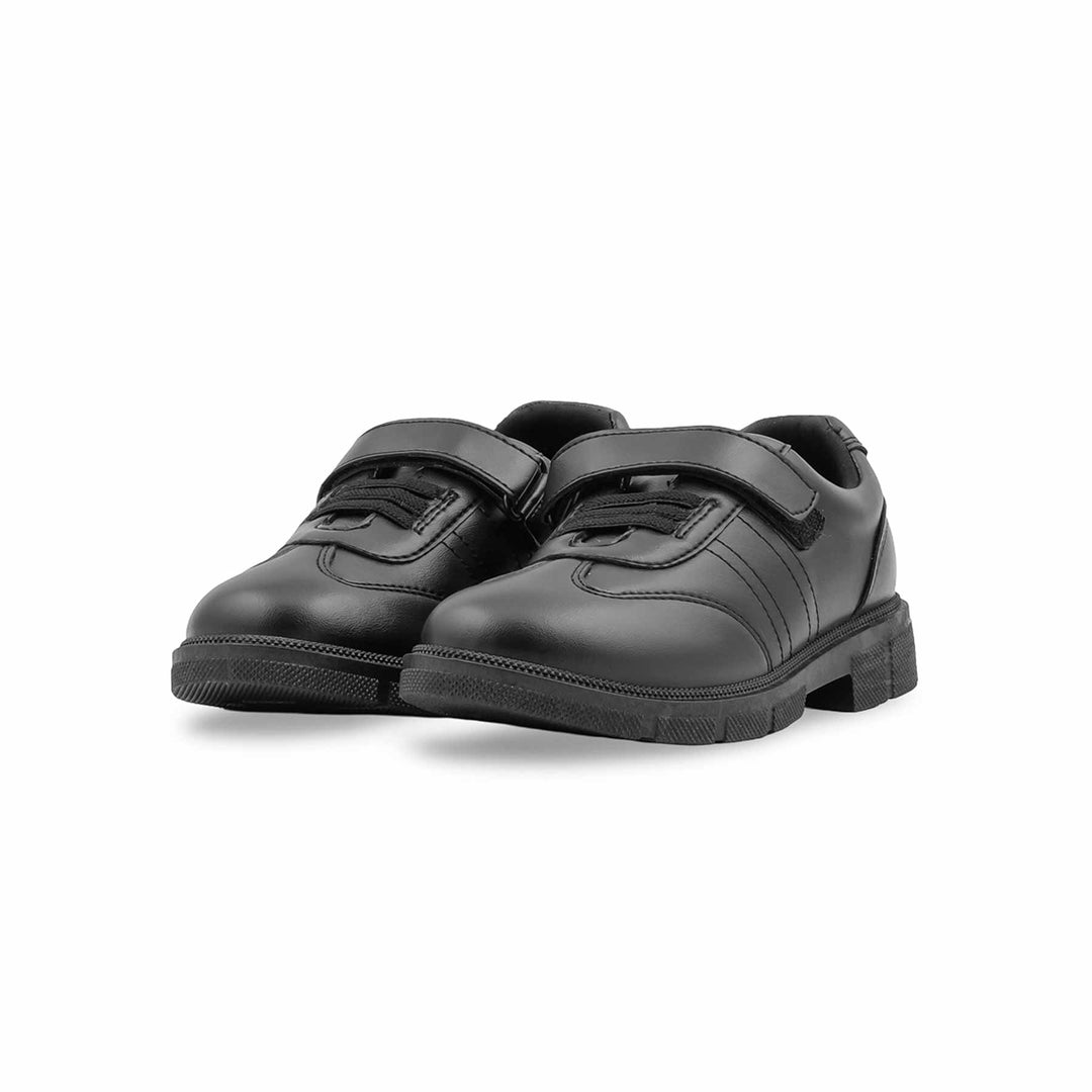 Boys Black Velcro Strap School Shoes SK1180