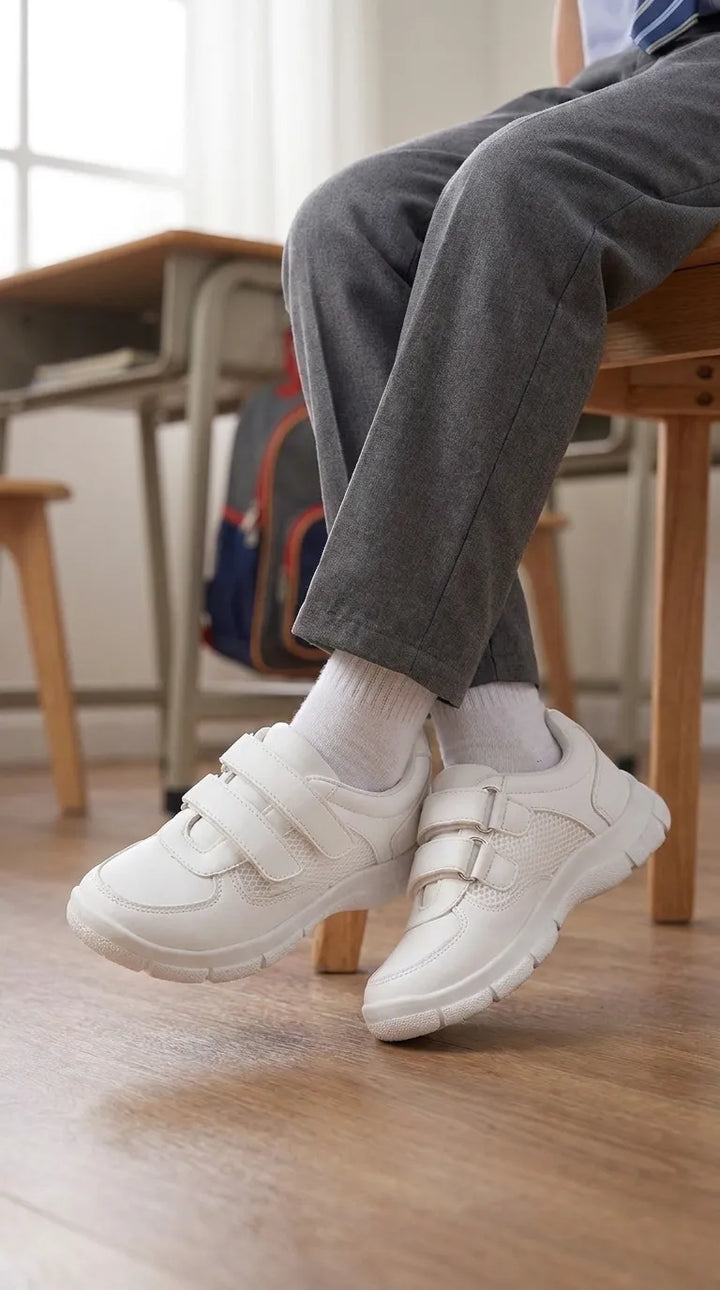 Boys White Sports School Shoes SK1181