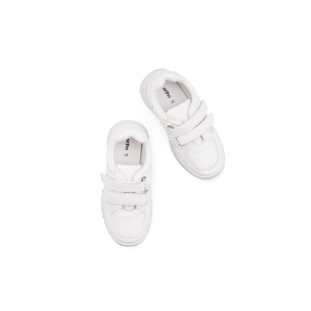 Boys White Sports School Shoes SK1181