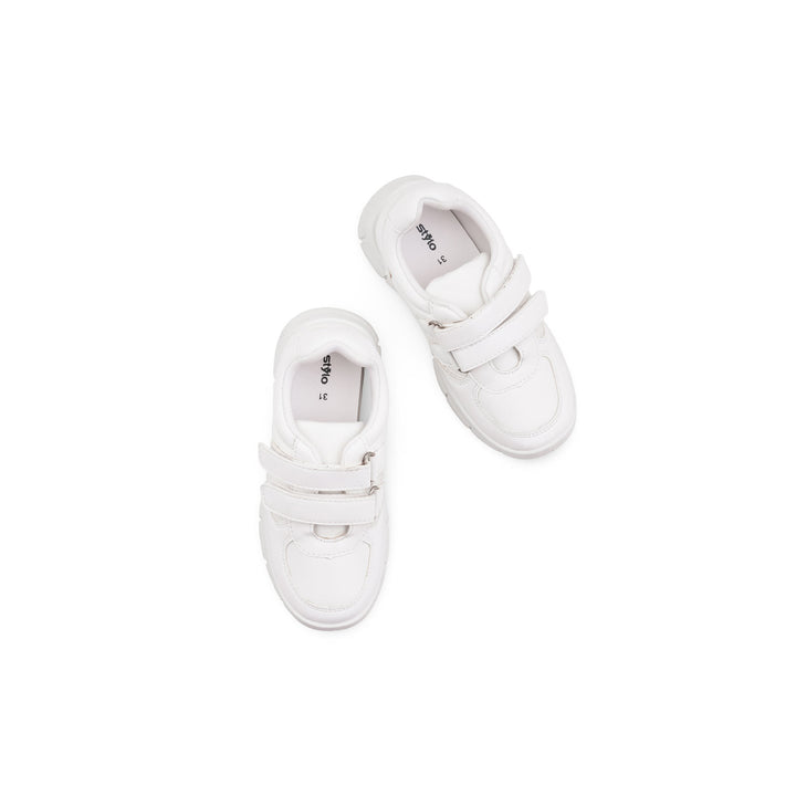 Boys White Sports School Shoes SK1181