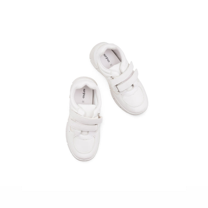 Boys White Sports School Shoes SK1182