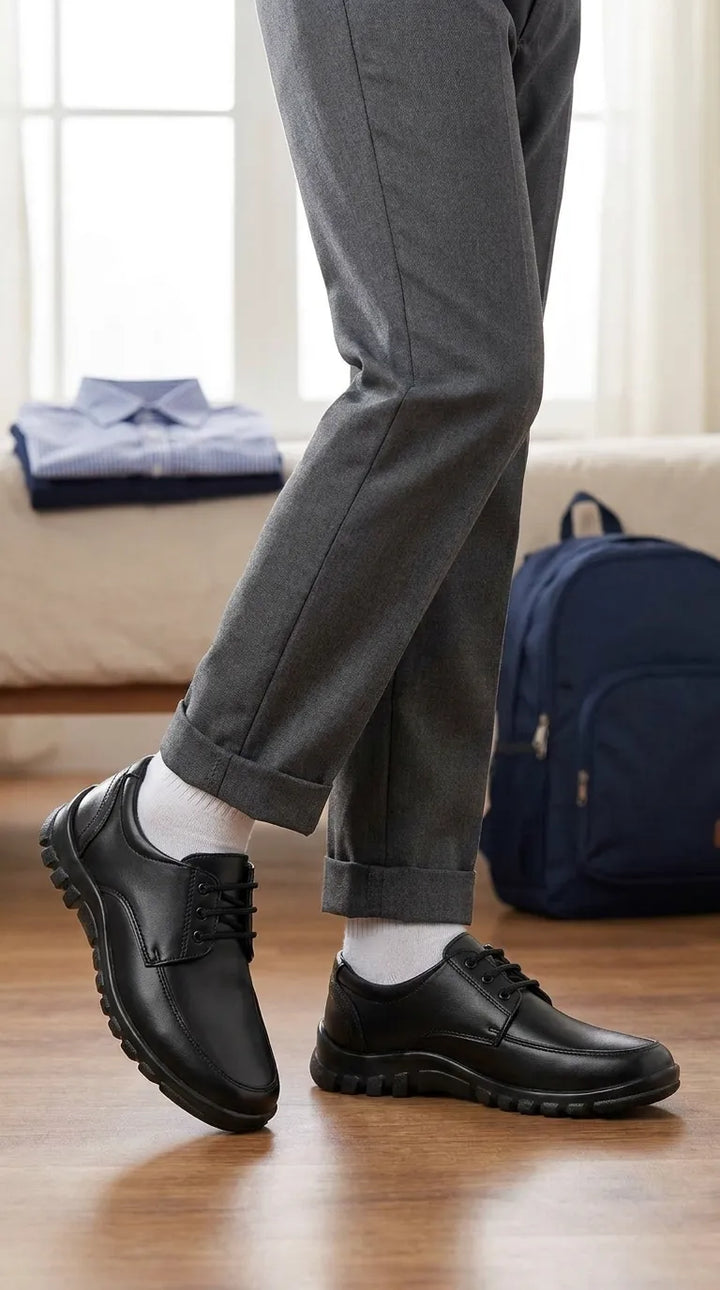 Boys Black Lace Up School Shoes SK1183