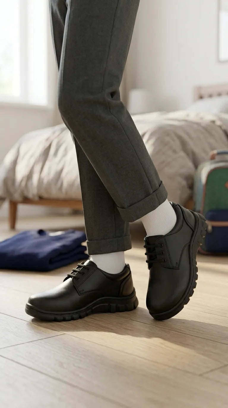 Boys Black Lace Up School Shoes SK1184