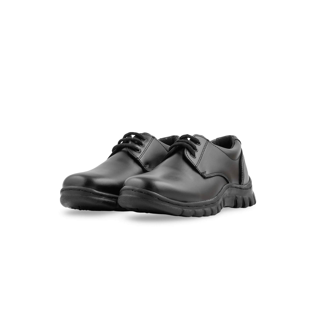 Boys Black Lace Up School Shoes SK1184