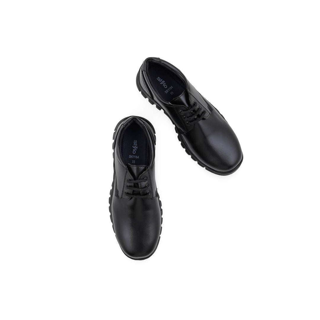 Boys Black Lace Up School Shoes SK1184