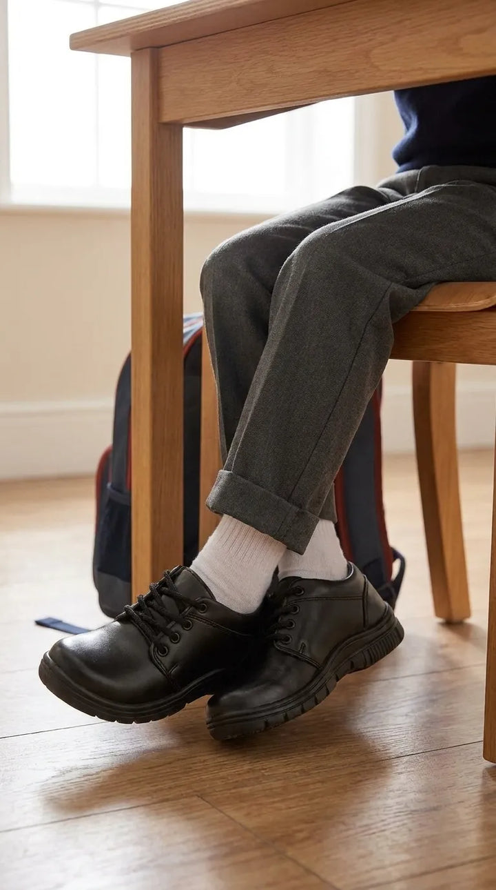 Boys Black Lace Up School Shoes SK1187