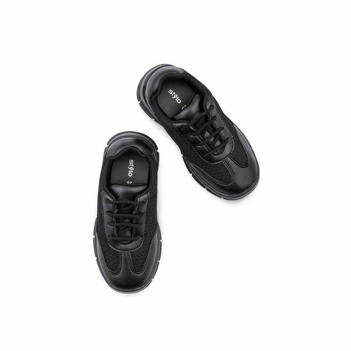 Boys Black Lace Up School Shoes SK1193