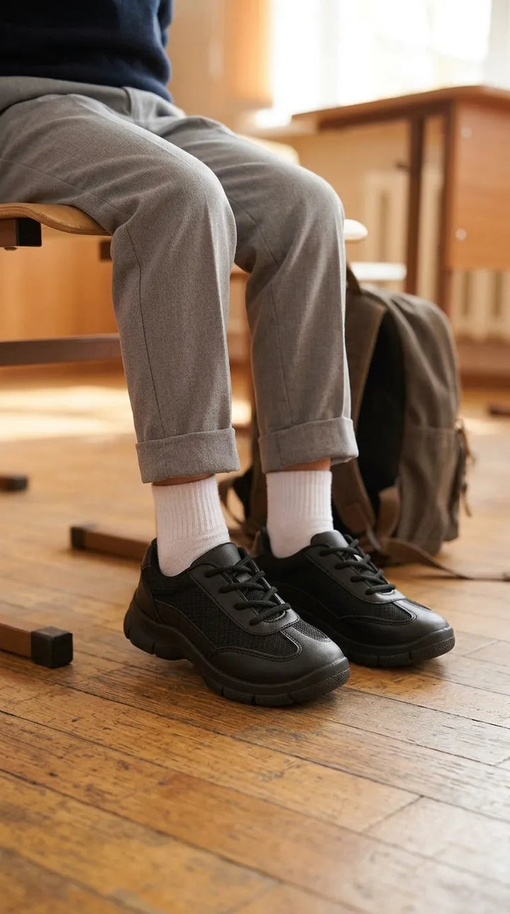 Boys Black Lace Up School Shoes SK1194