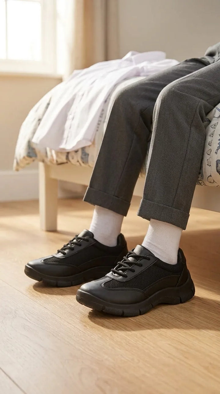 Boys Black Lace Up School Shoes SK1194