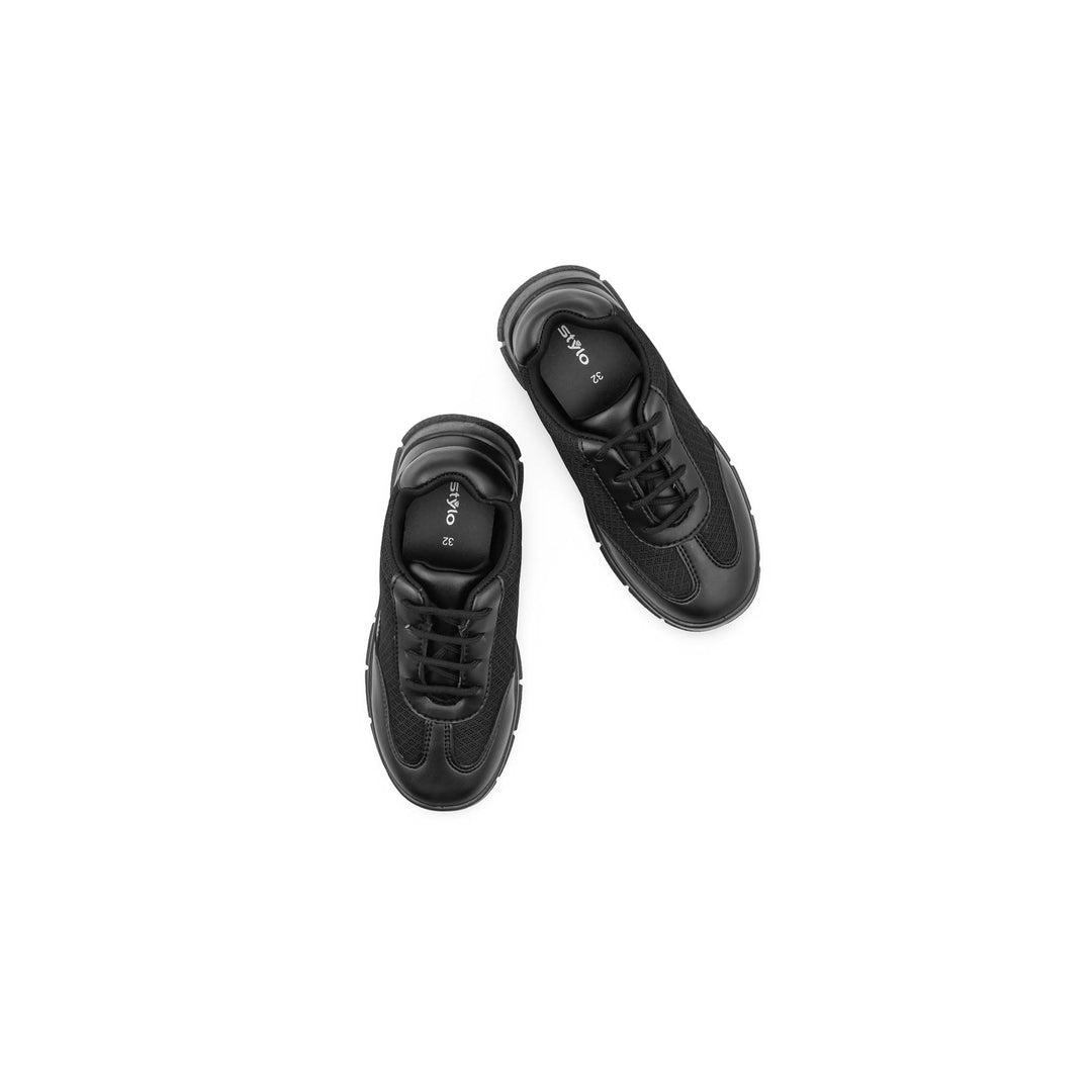 Boys Black Lace Up School Shoes SK1194