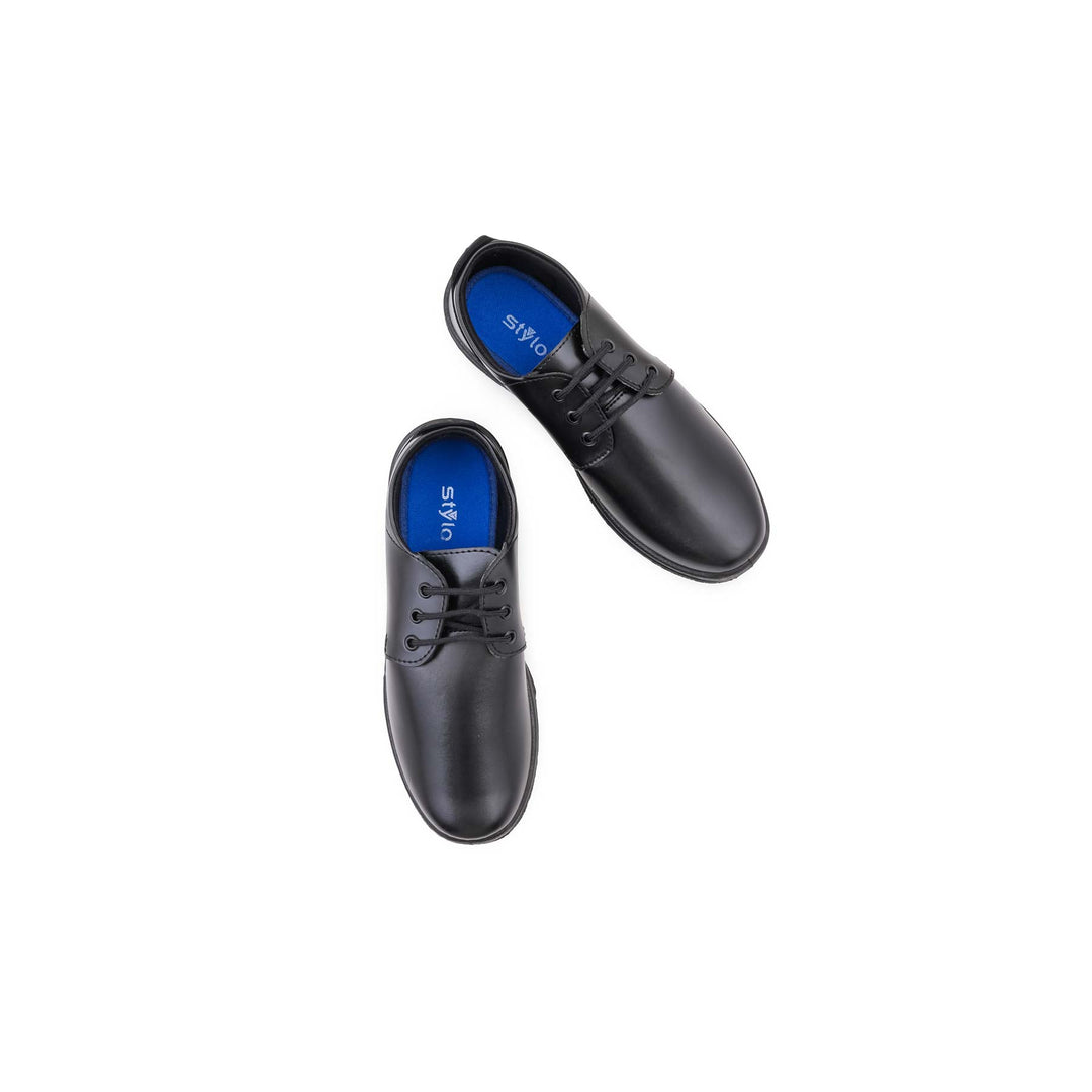 Boys Black Lace Up School Shoes SK1197