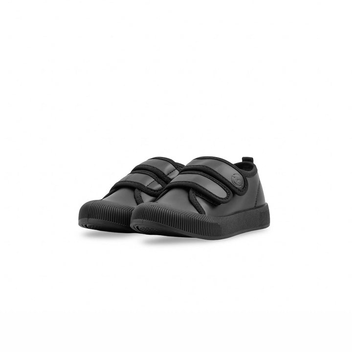 Boys Black Dual Strap School Shoes SK1201