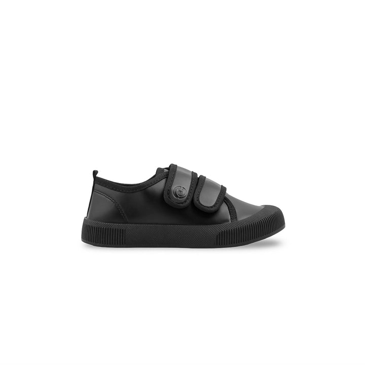 Boys Black Dual Strap School Shoes SK1202