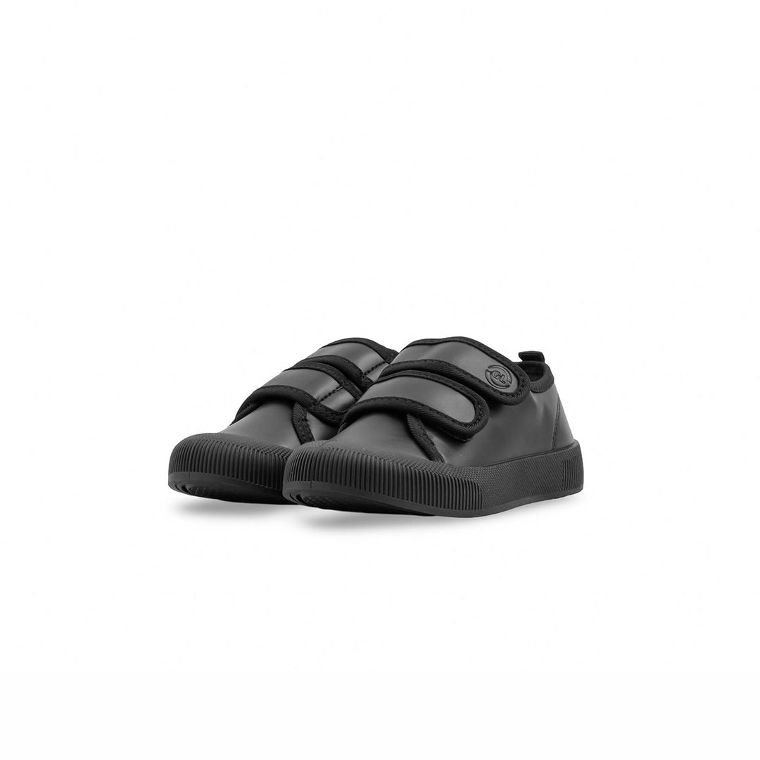 Boys Black Dual Strap School Shoes SK1202
