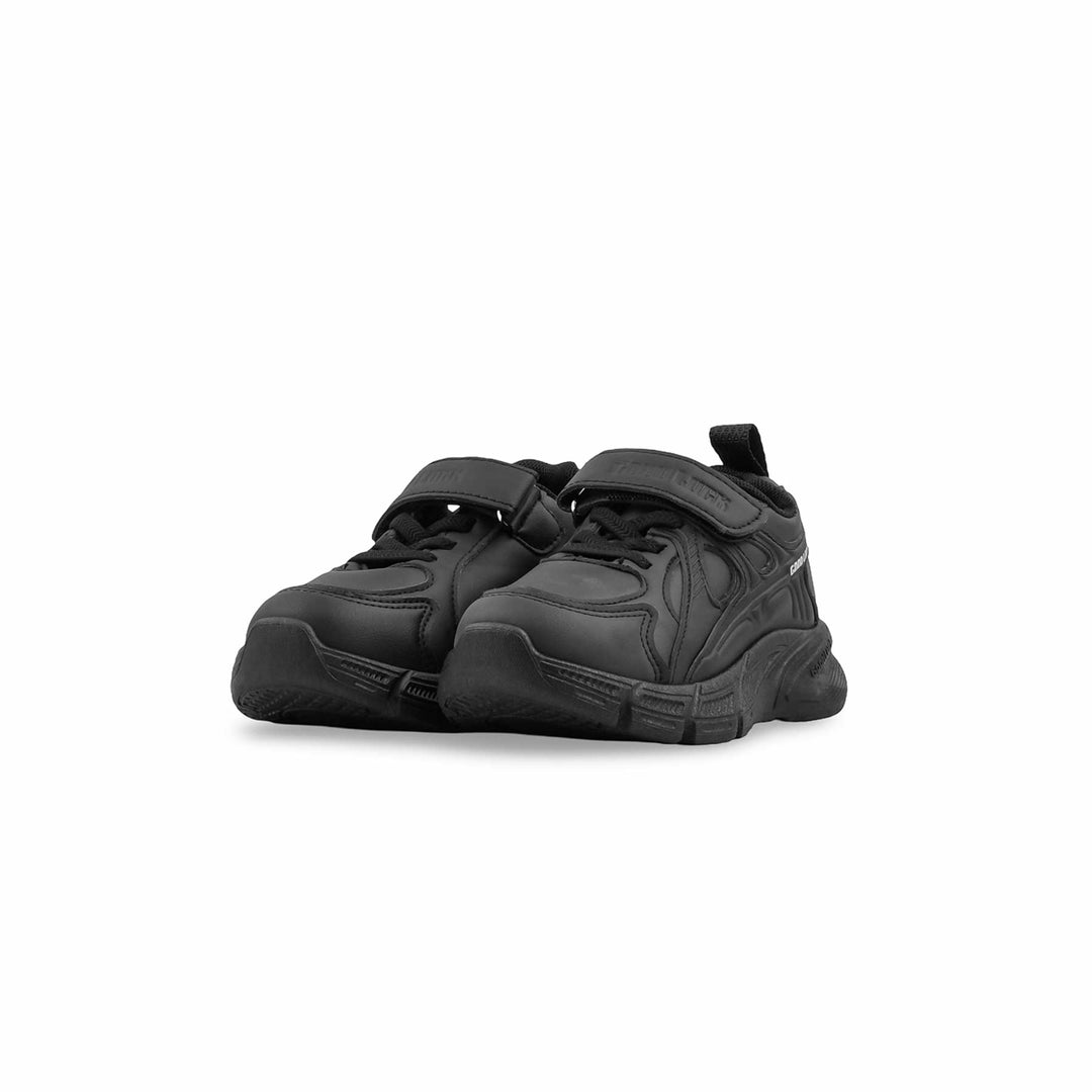Boys Black Velcro Strap School Shoes SK1203