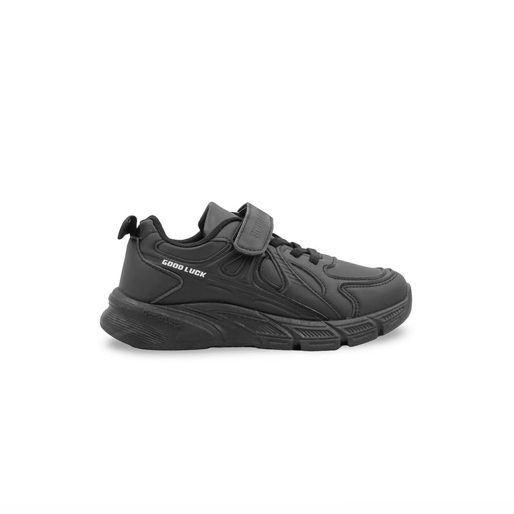 Boys Black Velcro Strap School Shoes SK1204