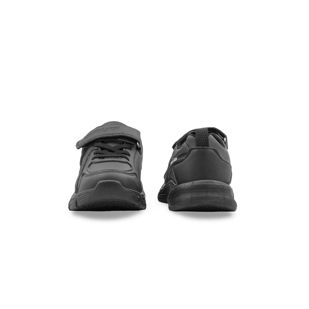 Boys Black Velcro Strap School Shoes SK1204