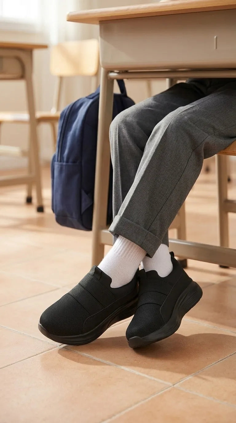 Boys Black Sports School Shoes SK1205