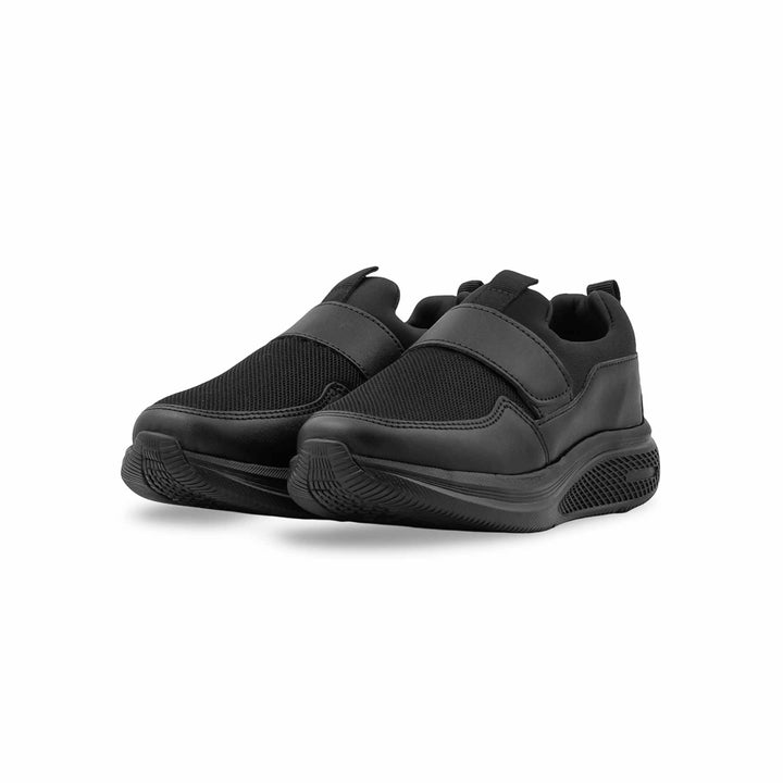 Boys Black Velcro Strap School Shoes SK1206