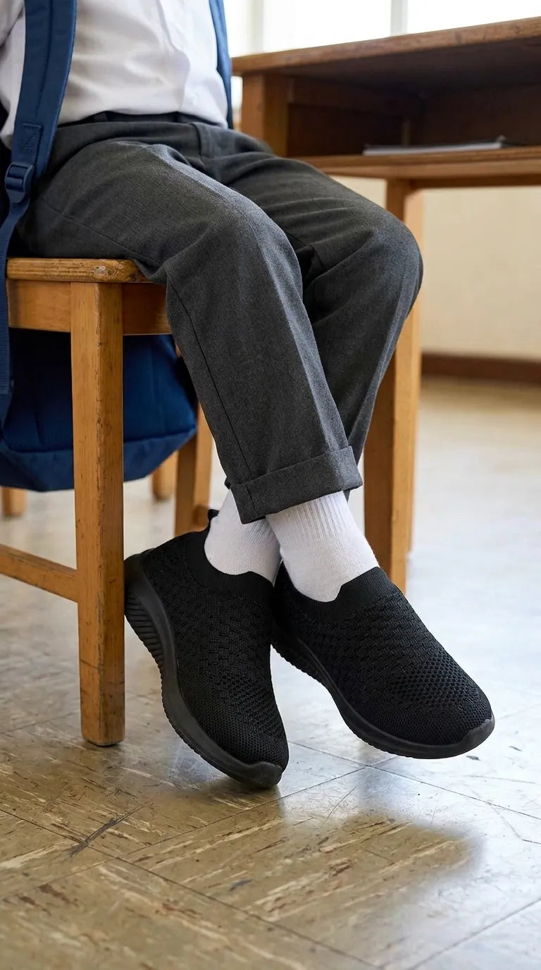 Boys Black Sports School Shoes SK1209