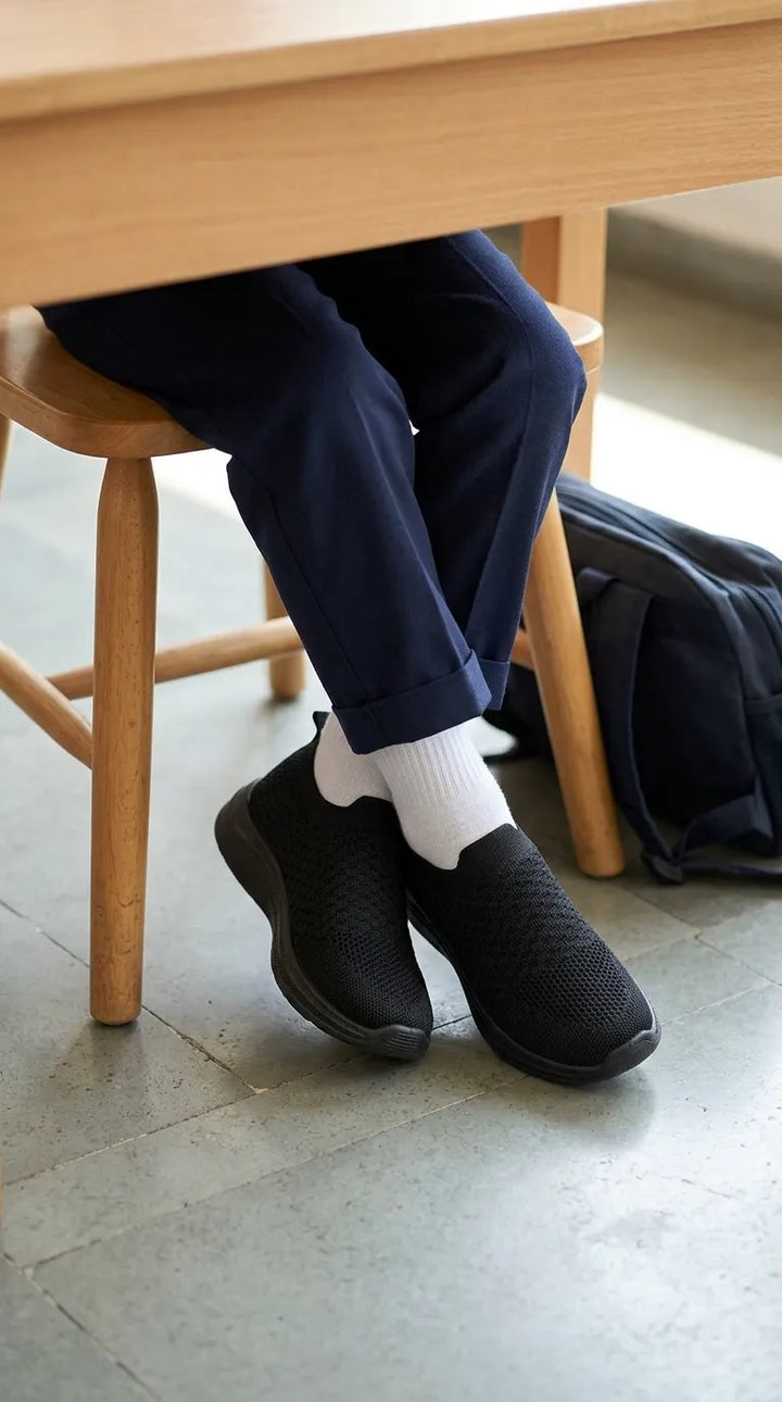 Boys Black Sports School Shoes SK1210