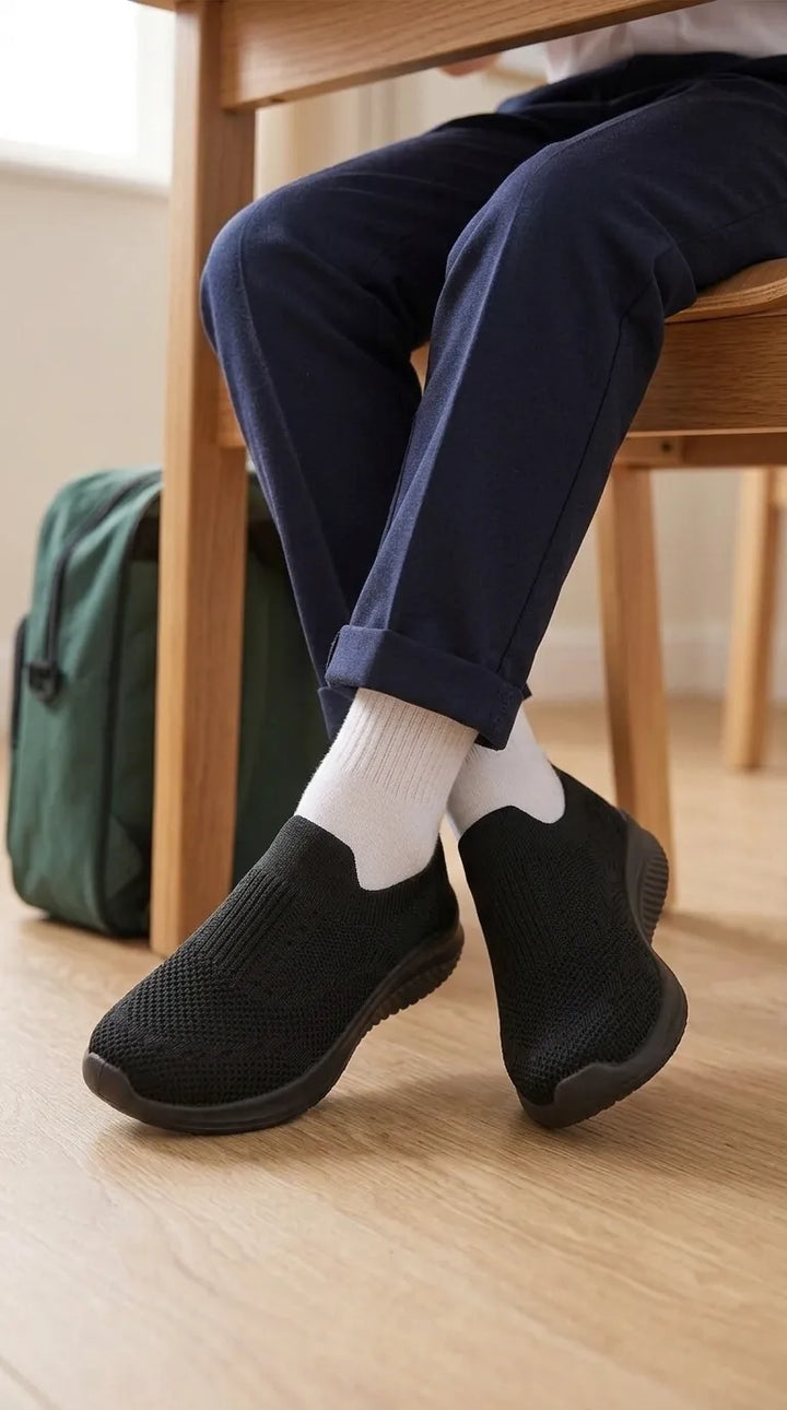 Boys Black Sports School Shoes SK1211