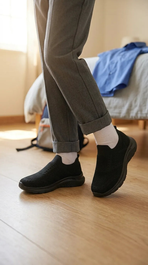 Boys Black Sports School Shoes SK1212
