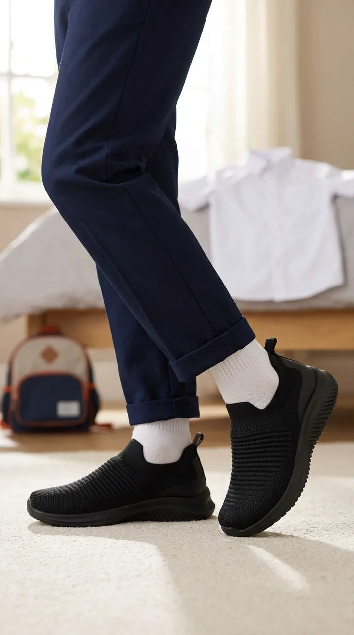 Boys Black Sports School Shoes SK1214