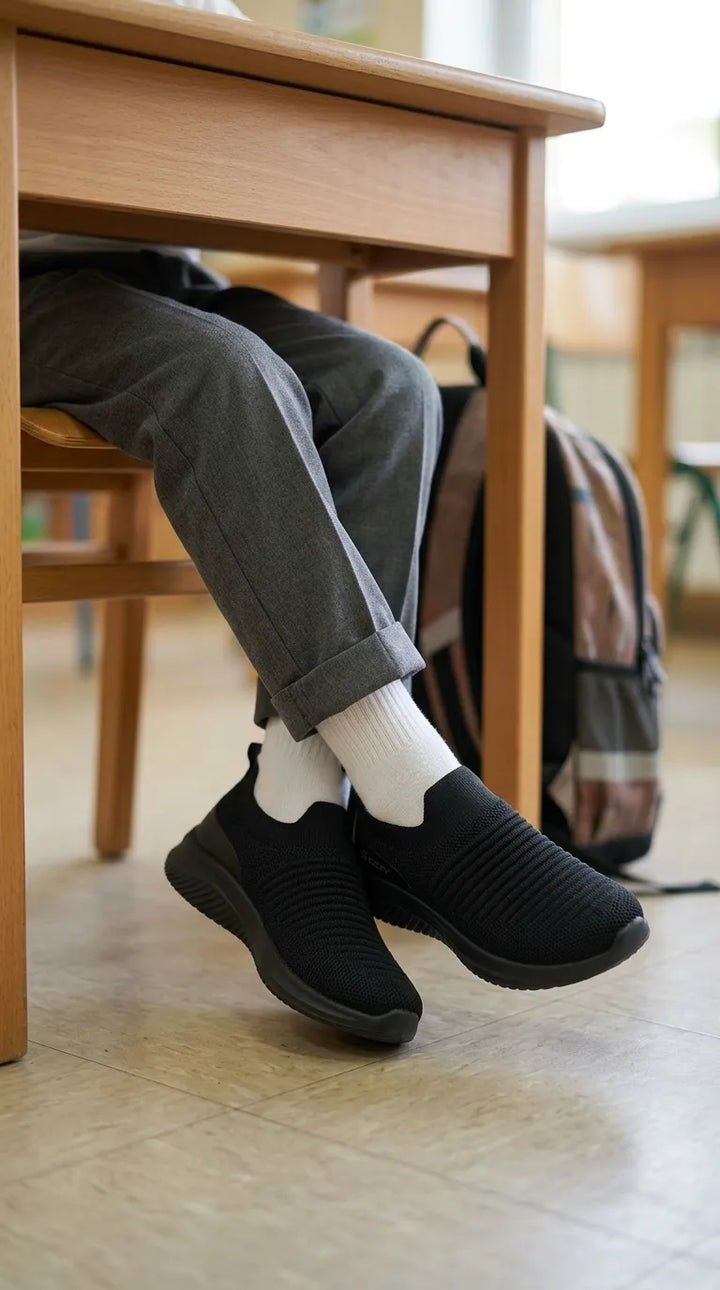 Boys Black Sports School Shoes SK1214