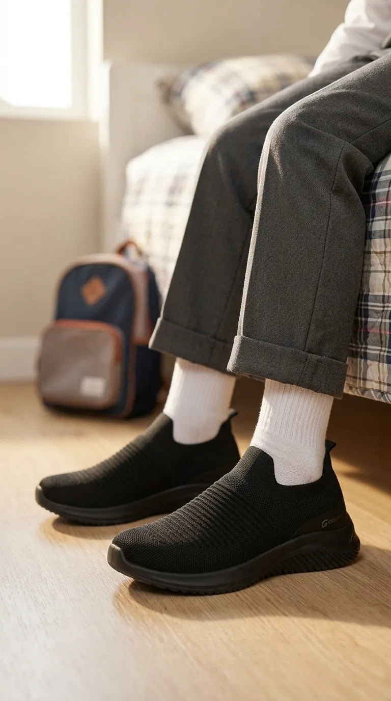 Boys Black Sports School Shoes SK1215