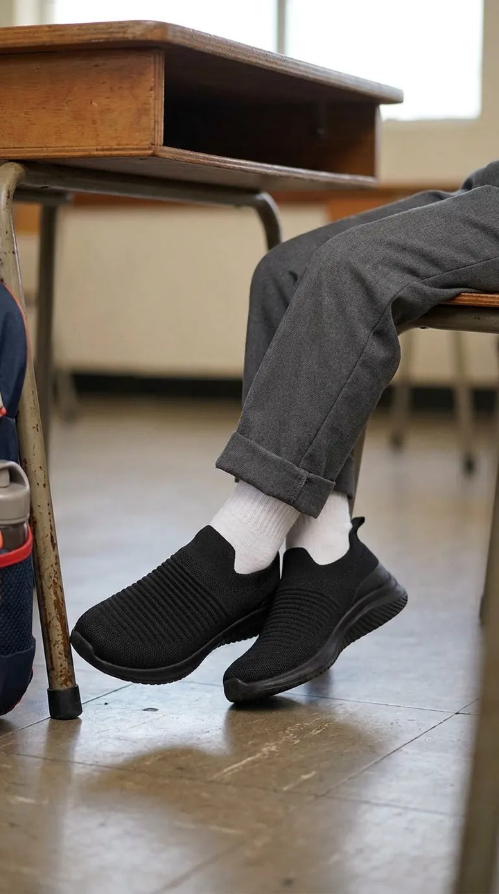 Boys Black Sports School Shoes SK1215