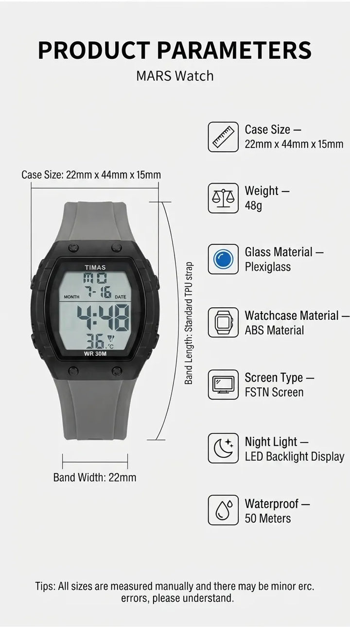 Waterproof Sports Watch for Men with Free Box T3071007