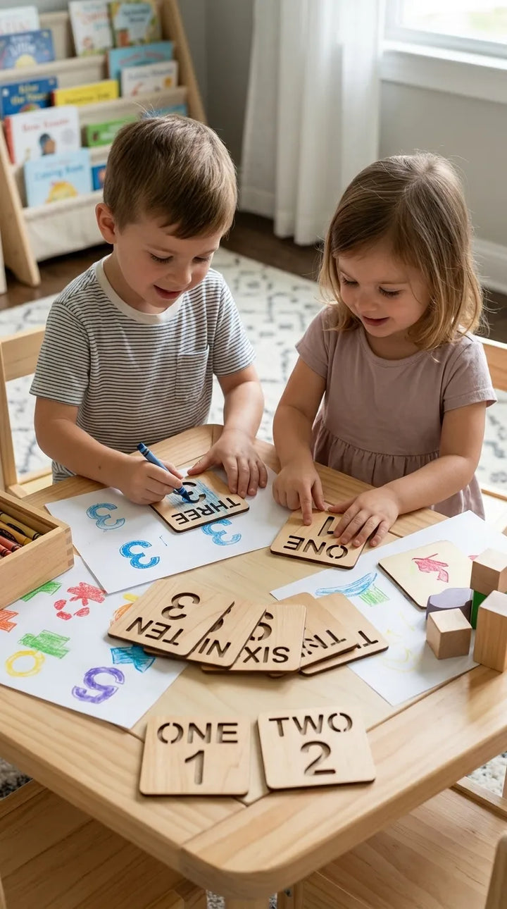 Kids Wooden Math Drawing Stencil T7011762
