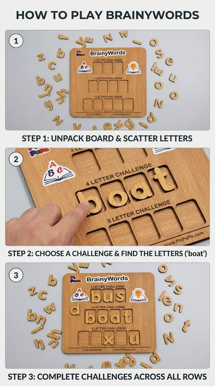 Brainy Words Wooden Scrabble Challenge T7012362