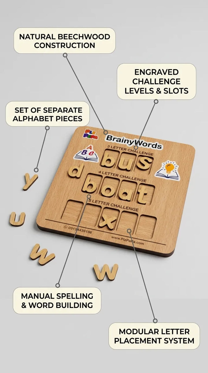 Brainy Words Wooden Scrabble Challenge T7012362
