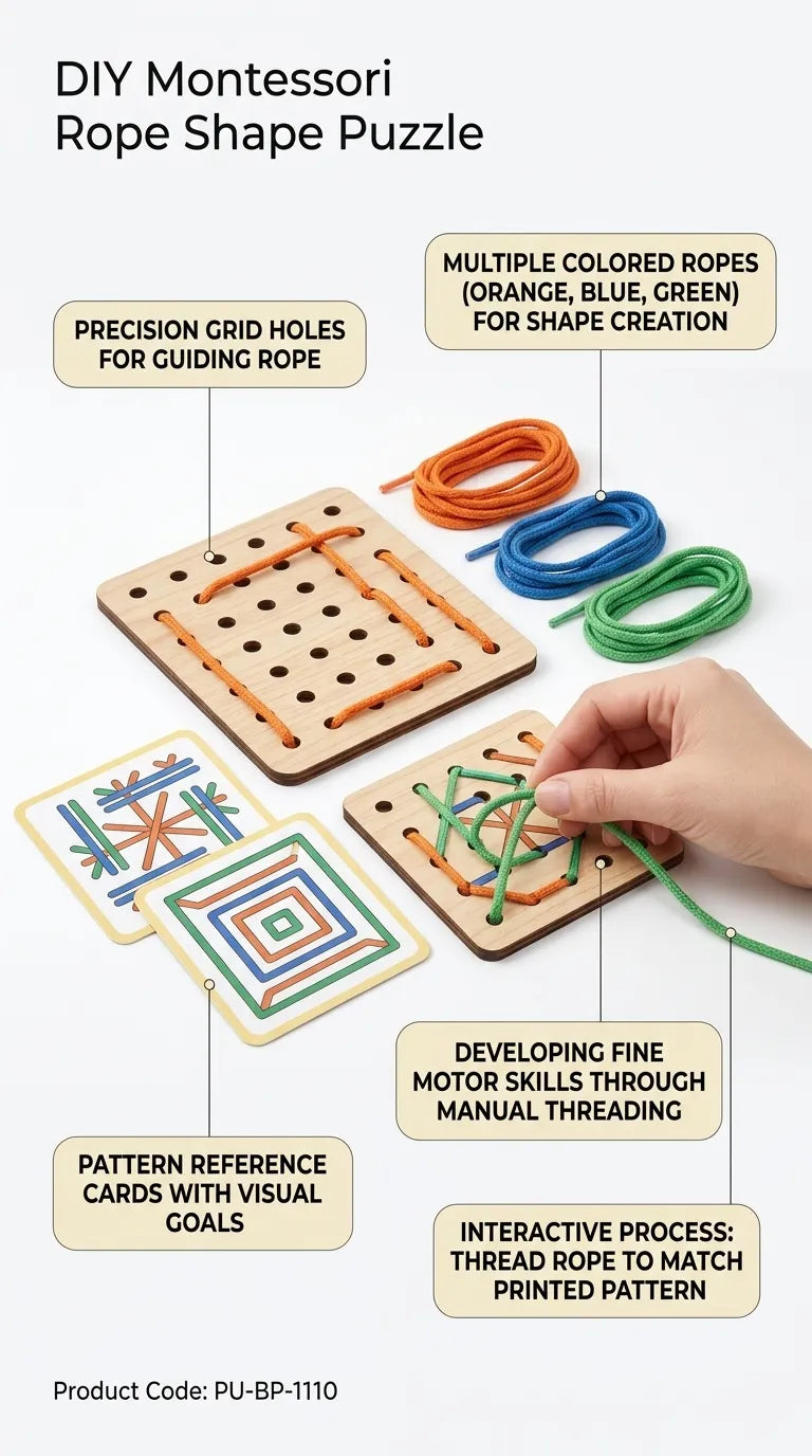 Diy Montessori Rope Shape Puzzle T7013010