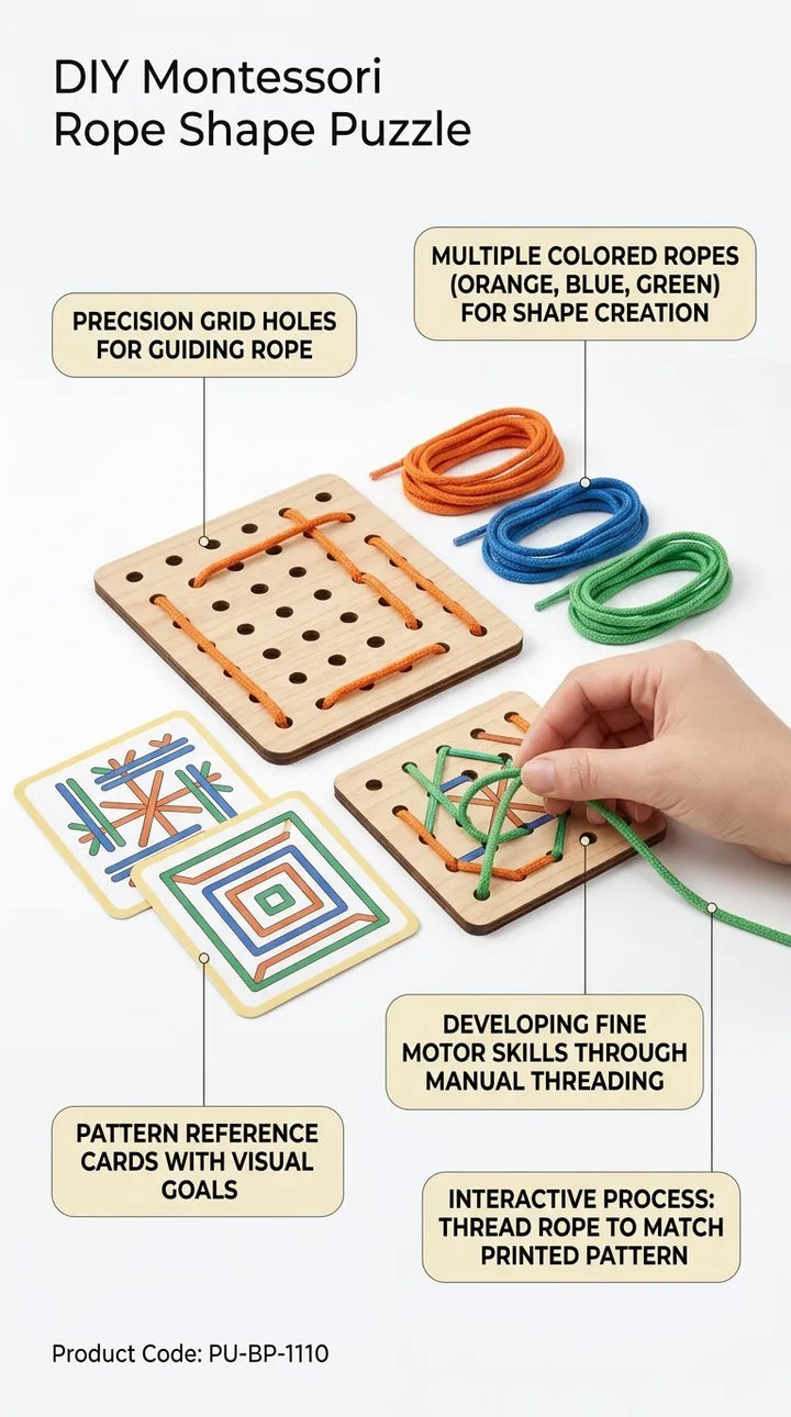 Diy Montessori Rope Shape Puzzle T7013010