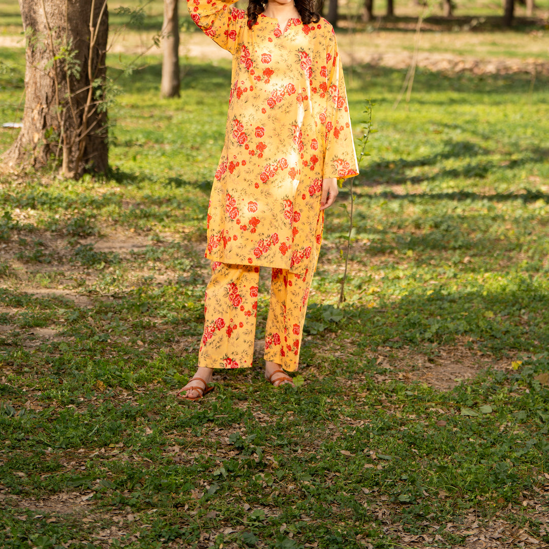 2PC- Unstitched Digital Printed Cambric Suit US5031