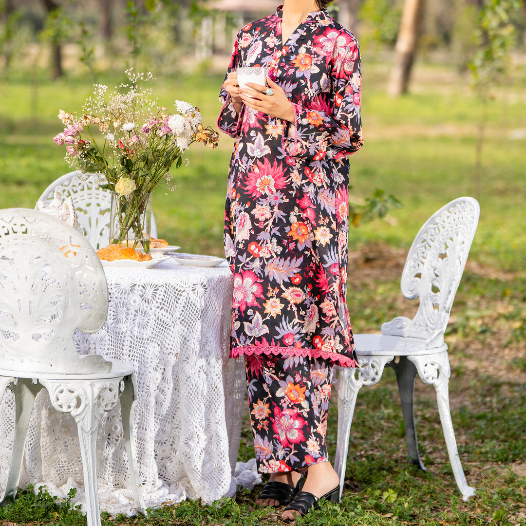 2PC- Unstitched Digital Printed Cambric Suit US5034