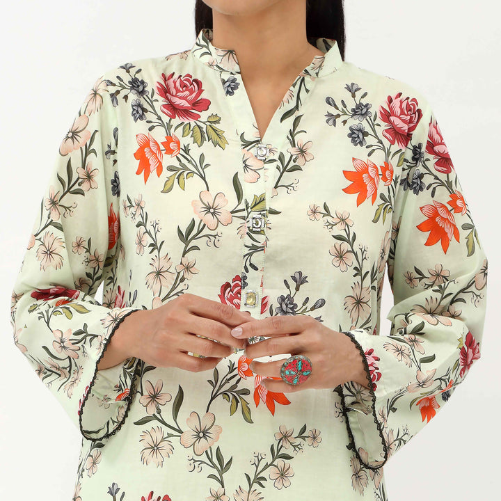 2PC- Unstitched Digital Printed Cambric Suit US5041