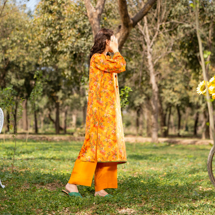 2PC- Unstitched Digital Printed Blended Cotton Suit US5050
