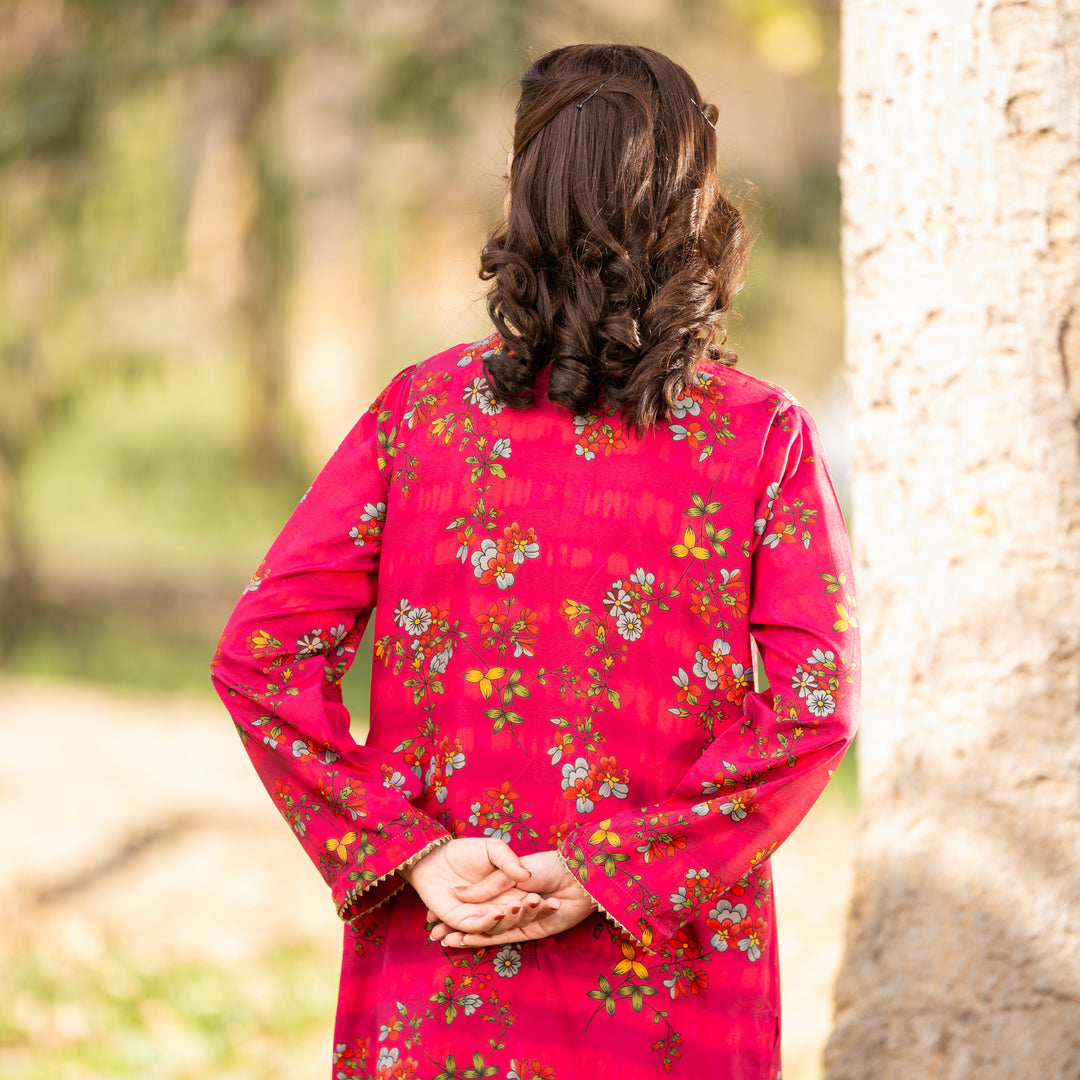 2PC- Unstitched Digital Printed Blended Cotton Suit US5060