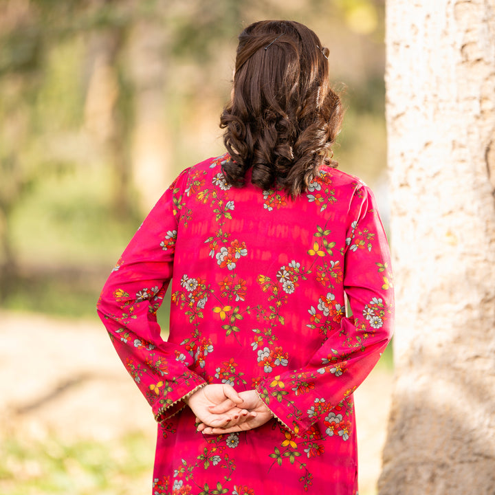 2PC- Unstitched Digital Printed Blended Cotton Suit US5060