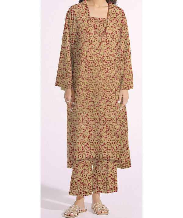 2PC- Unstitched Screen Printed Cotton Suit US5141