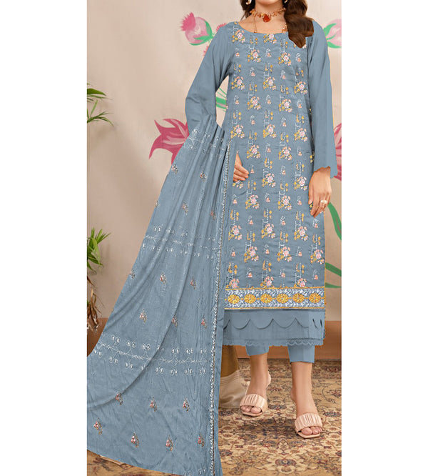 3PC- Unstitched Embroidered Lawn Suit US5248