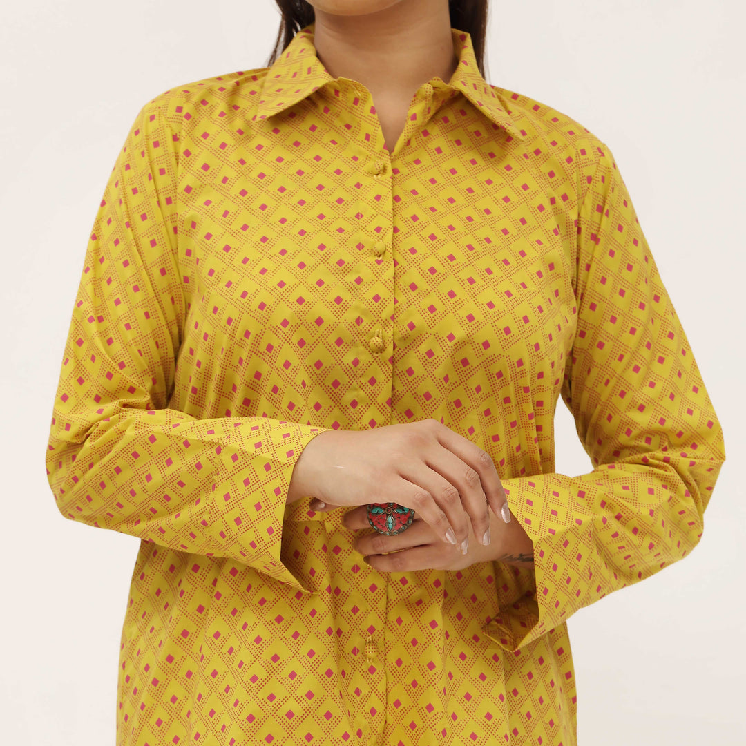 2PC- Unstitched Screen Printed Cotton Suit US5295