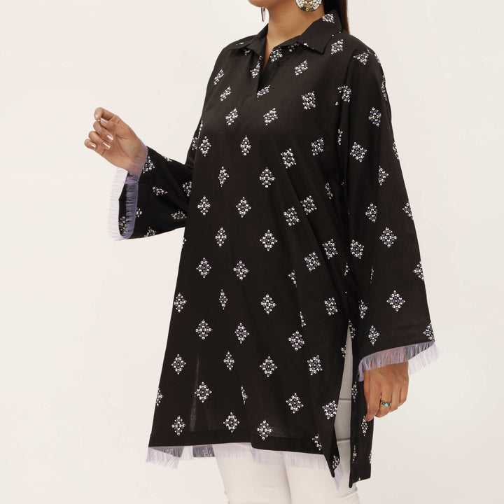 1PC- Unstitched Screen Printed Cotton Shirt US5305